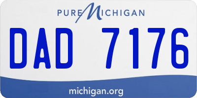 MI license plate DAD7176