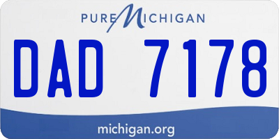MI license plate DAD7178