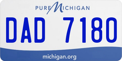 MI license plate DAD7180