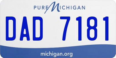 MI license plate DAD7181