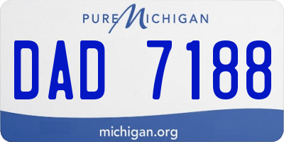 MI license plate DAD7188