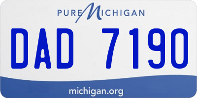 MI license plate DAD7190