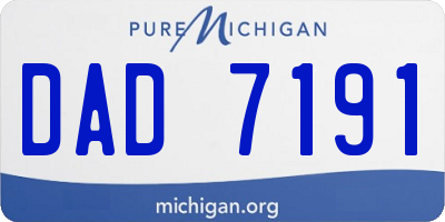 MI license plate DAD7191