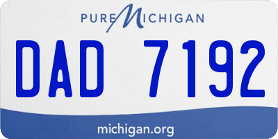 MI license plate DAD7192