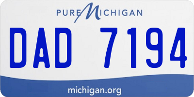MI license plate DAD7194