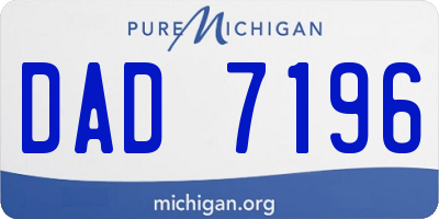 MI license plate DAD7196