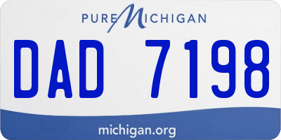 MI license plate DAD7198