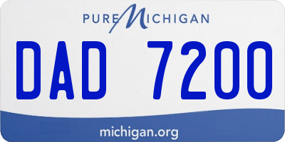 MI license plate DAD7200