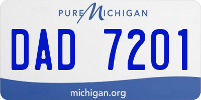 MI license plate DAD7201