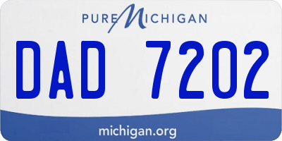 MI license plate DAD7202