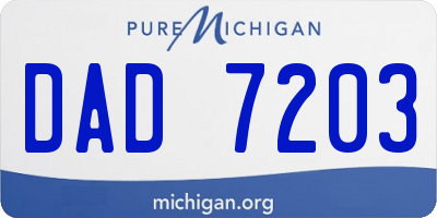 MI license plate DAD7203
