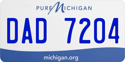MI license plate DAD7204