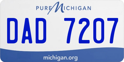 MI license plate DAD7207