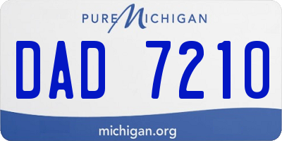 MI license plate DAD7210