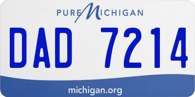 MI license plate DAD7214