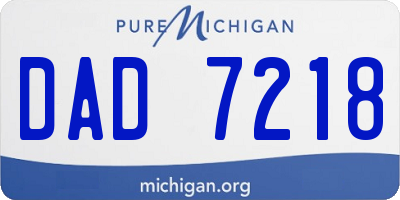 MI license plate DAD7218