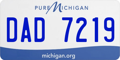 MI license plate DAD7219