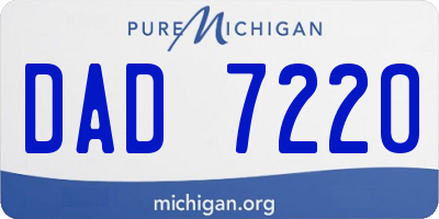 MI license plate DAD7220