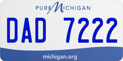 MI license plate DAD7222