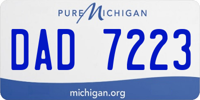 MI license plate DAD7223