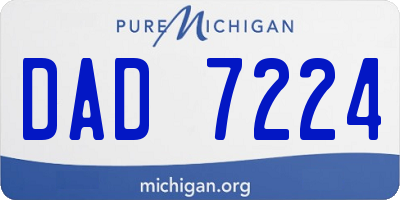 MI license plate DAD7224