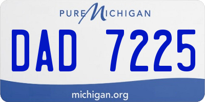 MI license plate DAD7225
