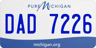 MI license plate DAD7226