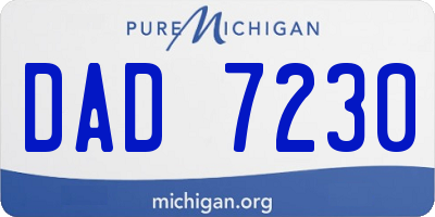 MI license plate DAD7230