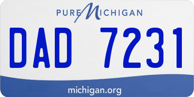 MI license plate DAD7231
