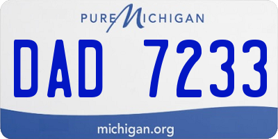 MI license plate DAD7233