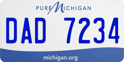 MI license plate DAD7234