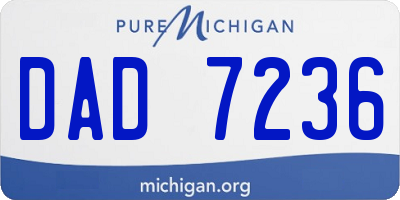 MI license plate DAD7236