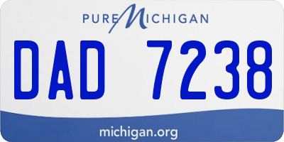 MI license plate DAD7238