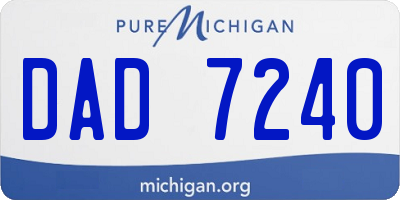 MI license plate DAD7240