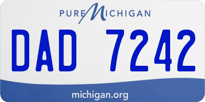 MI license plate DAD7242