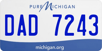 MI license plate DAD7243
