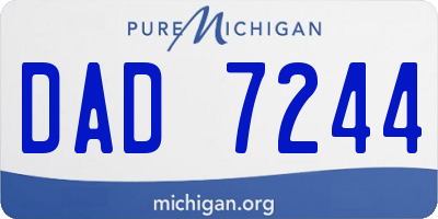 MI license plate DAD7244