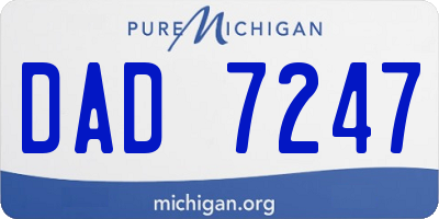 MI license plate DAD7247