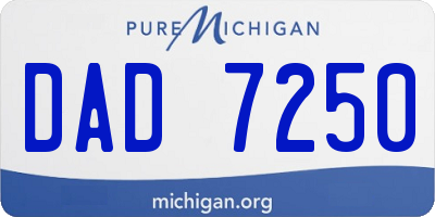 MI license plate DAD7250
