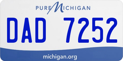 MI license plate DAD7252