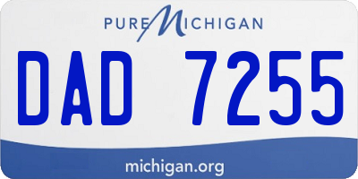 MI license plate DAD7255