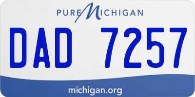 MI license plate DAD7257