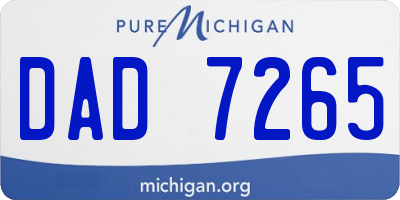MI license plate DAD7265