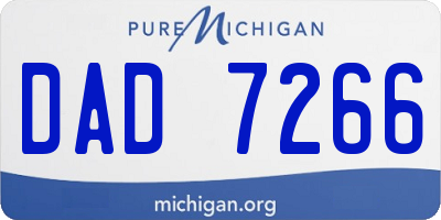 MI license plate DAD7266