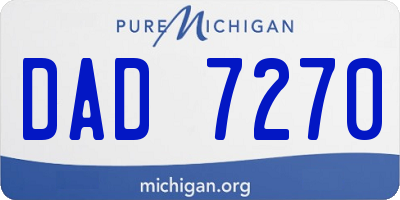 MI license plate DAD7270