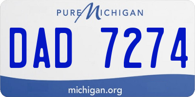 MI license plate DAD7274