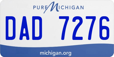 MI license plate DAD7276