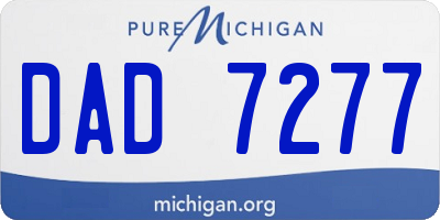 MI license plate DAD7277