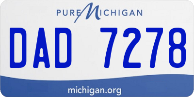 MI license plate DAD7278