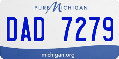 MI license plate DAD7279